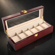 Red Wood-Grain Watch Box, alternate view