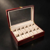 Red Wood-Grain Watch Box, alternate view